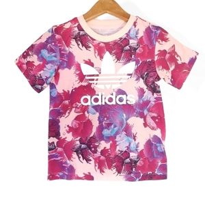 ADIDAS pink Angel fish print T-shirt size 5-6 T